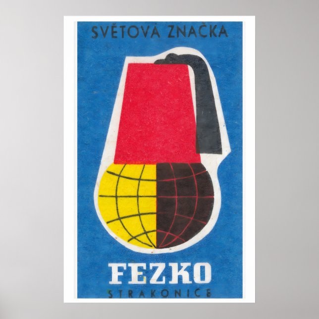 Global Fez Hatt - Matchbox Tryck - Estetisk Vägg (Framsidan)