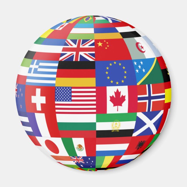 Global Flaggor Fridge Magnet (Framsidan)