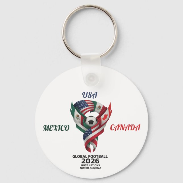 Global Football 2026 Keychain| Mexico USA Canada  Nyckelring (Framsida)
