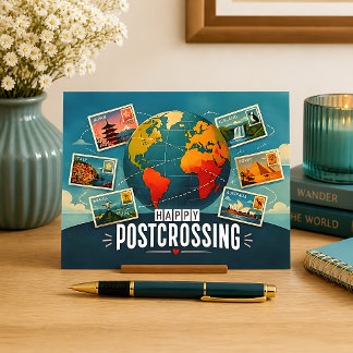 Global Glad Postcrossing Vykort