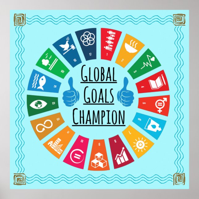 Global Goals Champion Poster Prints Wall Decor (Framsidan)