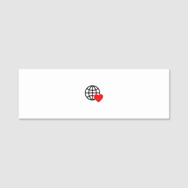 Global Heart Connection Anpassningsbar Namnskylt Namnbricka (Framsida)