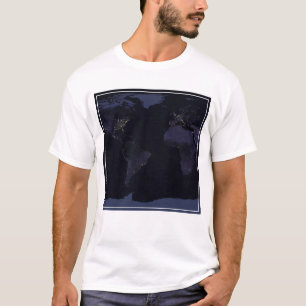 Global Karta Earth's City Ljus på natten. T Shirt