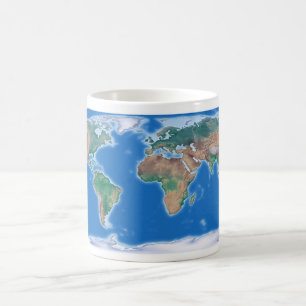 Global karta för kaffekoppvärld kaffemugg