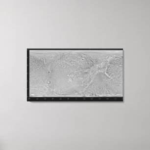 Global karta i måne Dione på lördagen Canvastryck