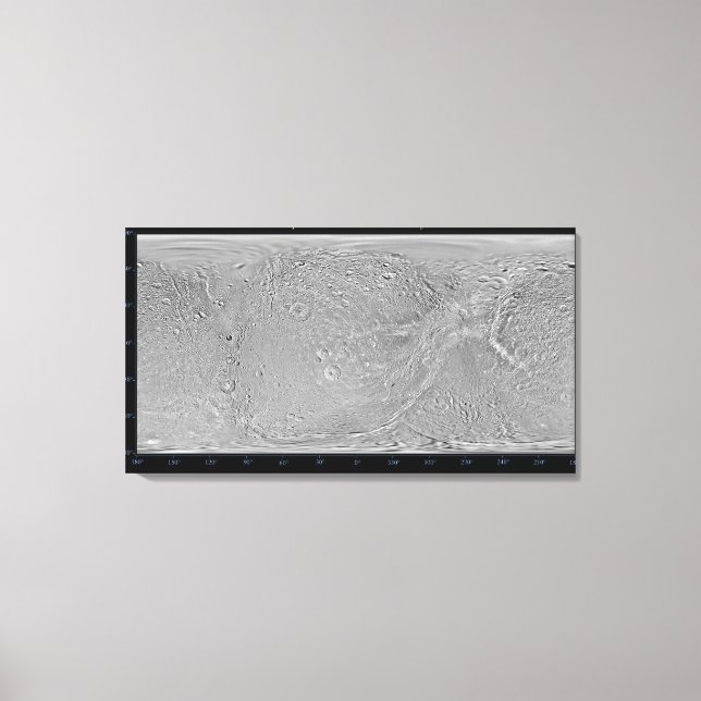 Global karta i måne Dione på lördagen Canvastryck (Framsida)