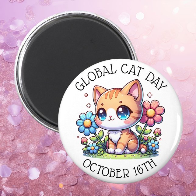 Global kattdag 16 oktober magnet (Skapare uppladdad)
