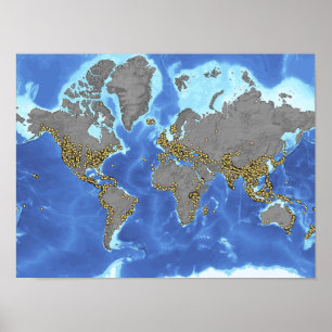 Global Landslides Karta Poster