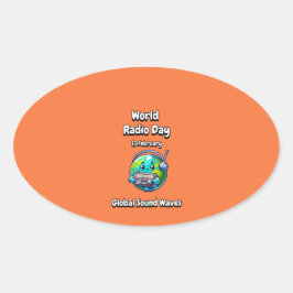 Global Ljud Vågar. Ovalt Klistermärke