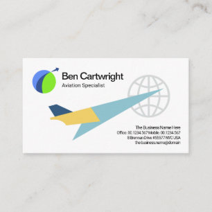 Global Logistics Toppen Airplane Aviation Pilot Visitkort