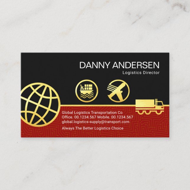 Global logistikförbindelse för Luft WWW i havsområ Visitkort (Framsida)