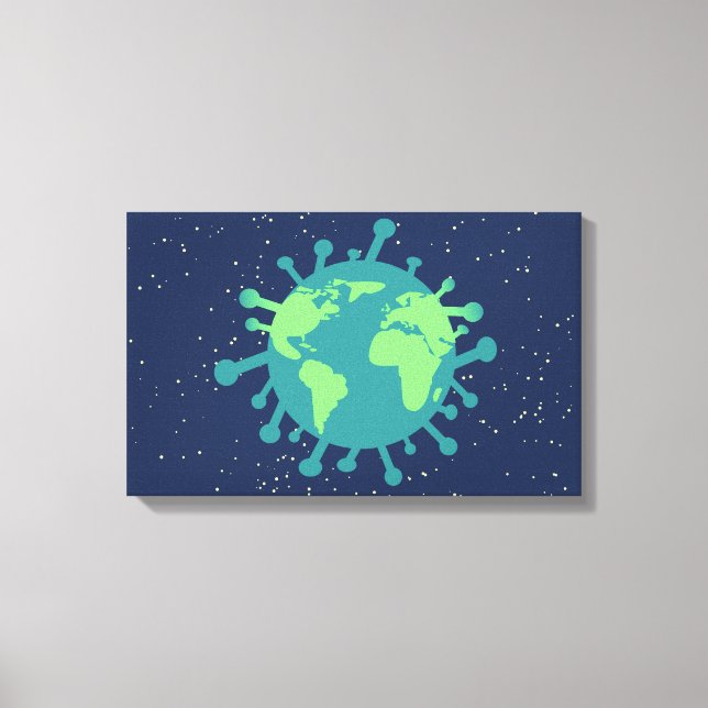 Global pandemi (viruspartiklar) (virusinfektion) canvastryck (Framsida)