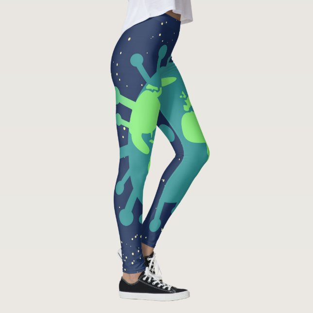Global pandemi (viruspartiklar) (virusinfektion) leggings (Höger)