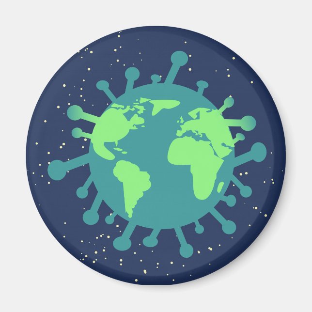 Global pandemi (viruspartiklar) (virusinfektion) magnet (Framsidan)