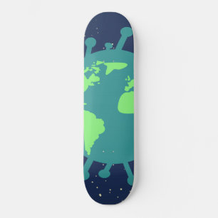 Global pandemi (viruspartiklar) (virusinfektion) mini skateboard bräda 18,5 cm