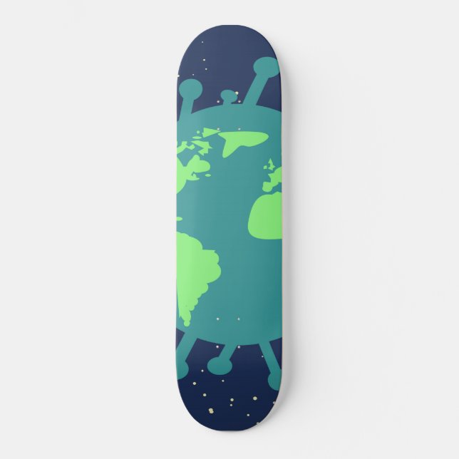 Global pandemi (viruspartiklar) (virusinfektion) mini skateboard bräda 18,5 cm (Framsida)