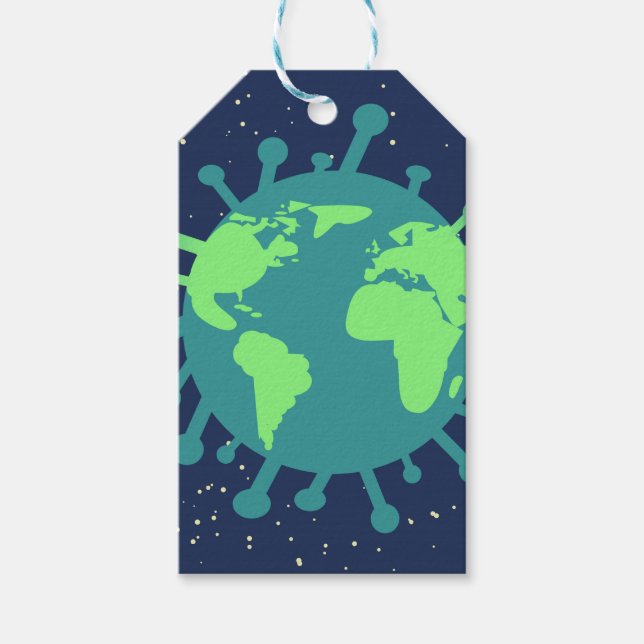 Global pandemi (viruspartiklar) (virusinfektion) presentetikett (Framsidan)