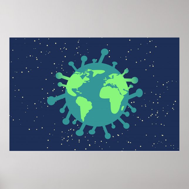 Global pandemi (viruspartiklar) (virussjukdom) poster (Framsidan)