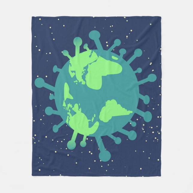 Global Pandemiflotta (viruspartiklar) (infektioner Fleecefilt (Framsidan)