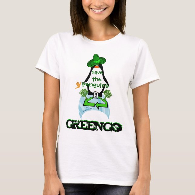 Global Penguin, GreenGo Spara Penguins Tee Shirt (Framsida)