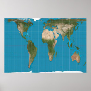 Global Peters Projection World Map Poster