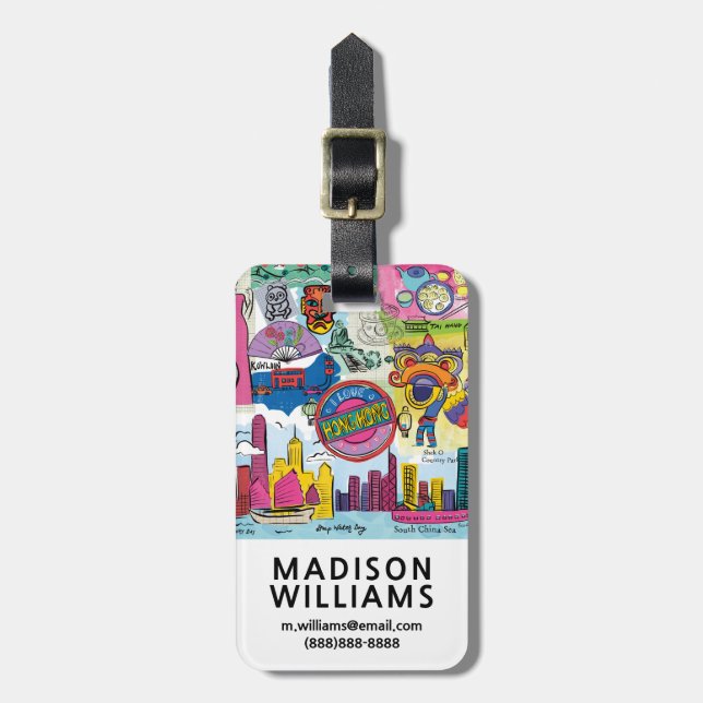 Global resa - Hongkong Bagagebricka (Vertikal Framsida)