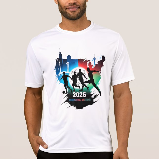 Global Soccer 2026 Three Nations. One Dream.  T Shirt (Framsida)