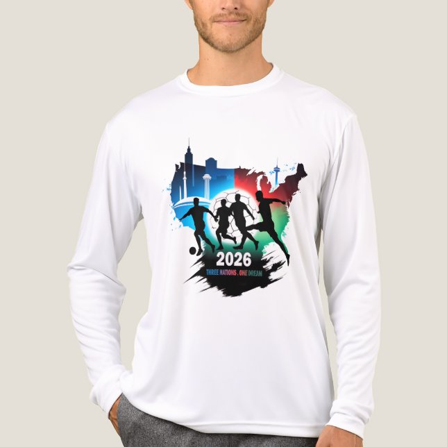 Global Soccer 2026 Three Nations. One Dream.  T Shirt (Framsida)