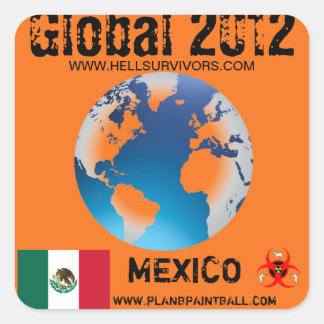 Global Sticker Mexiko 2012 Fyrkantigt Klistermärke