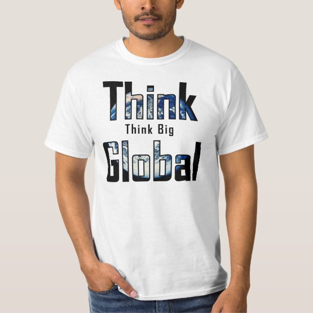 Global stor tänka för tänka t-shirt (Framsida)
