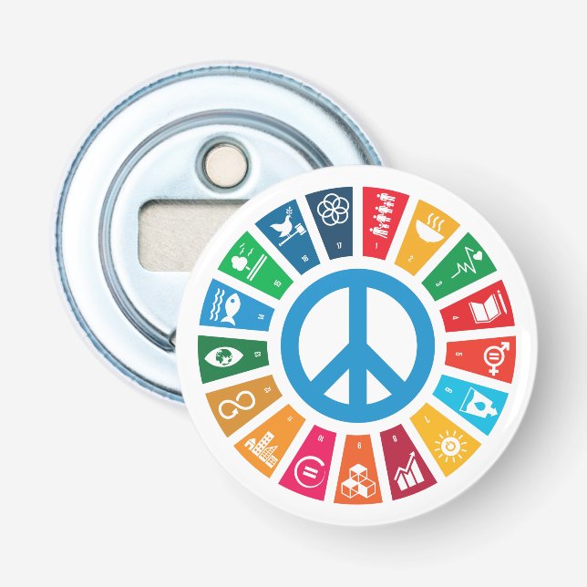 Global Sustainability Goals Trendy Inspiring Gifts Flasköppnare (Framsidan)