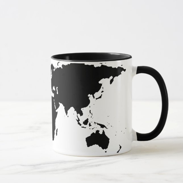 global svartgrafik karta mugg (Höger)