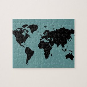 global svartgrafik karta pussel