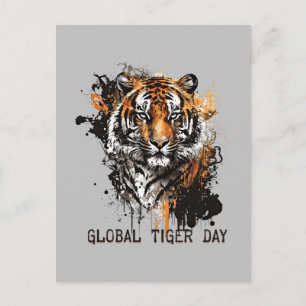 Global tigerdag, grym tiger vykort