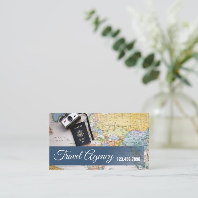 Global Travel Agency Agent Affärskort Visitkort (Stående Fram)