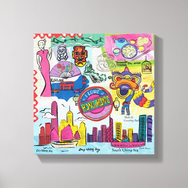 Global Travel - Hongkong Canvastryck (Framsida)