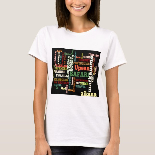 Global Travel Language Collage och t-shirts (Framsida)