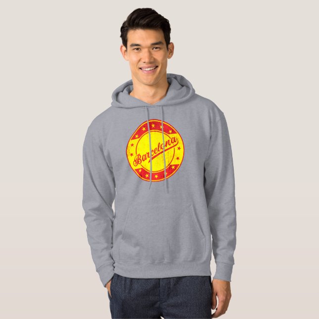 Global Traveler - Barcelona, Spanien Hoodie (Hel framsida)