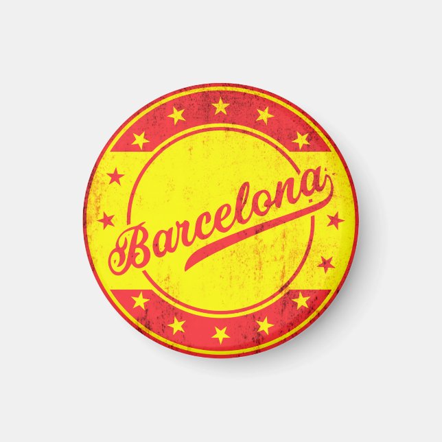 Global Traveler - Barcelona, Spanien Magnet (Framsidan)