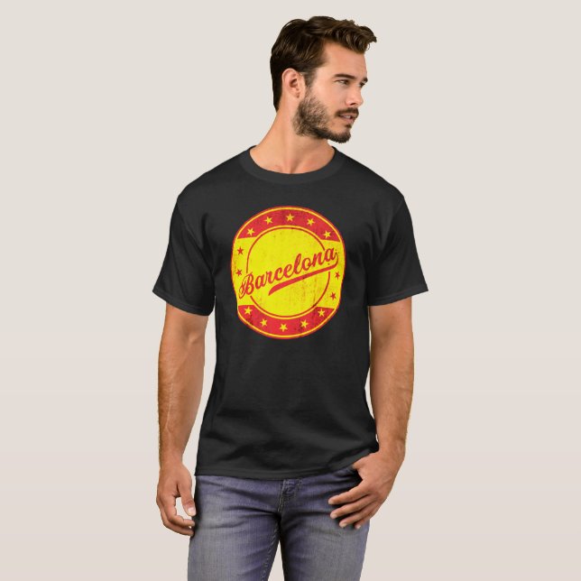Global Traveler - Barcelona, Spanien T Shirt (Hel framsida)