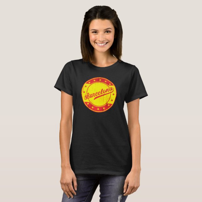 Global Traveler - Barcelona, Spanien T Shirt (Hel framsida)