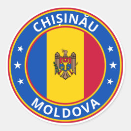 Global Traveler - Chișinău, Moldavien Sticker Runt Klistermärke