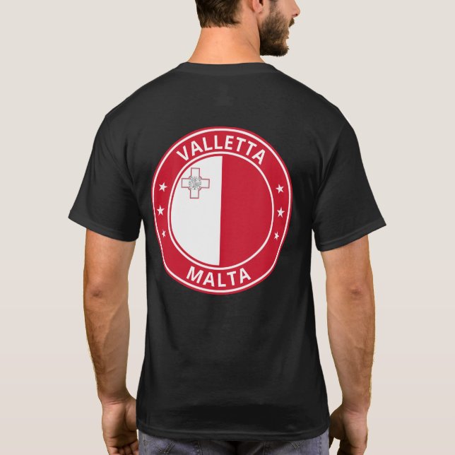 Global Traveler - Valletta, Malta T Shirt (Baksida)