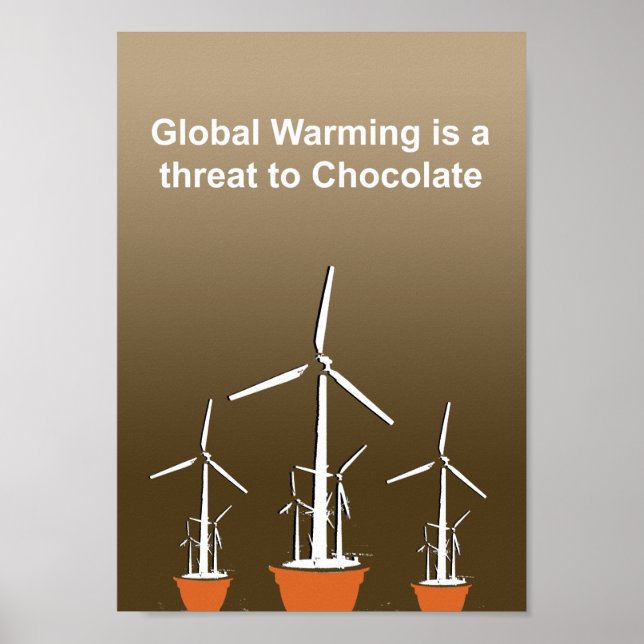 Global uppvärmning är ett hot mot choklad - poster (Framsidan)