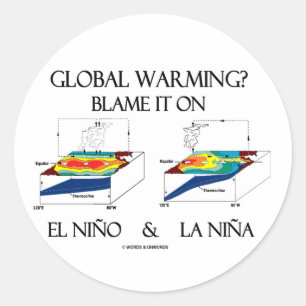 Global uppvärmning? Blame it on El Niño och La Niñ Runt Klistermärke