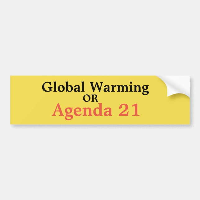 Global uppvärmning eller Agenda 21 Bildekal (Framsidan)