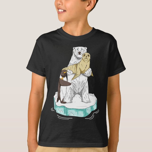 Global uppvärmning Polar Bear Climate Change Aware T Shirt (Framsida)