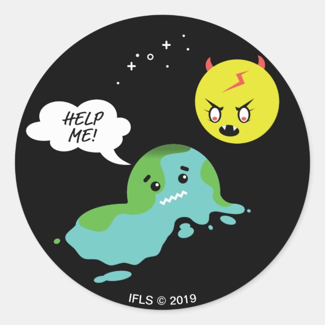 Global uppvärmning runt klistermärke (Framsida)