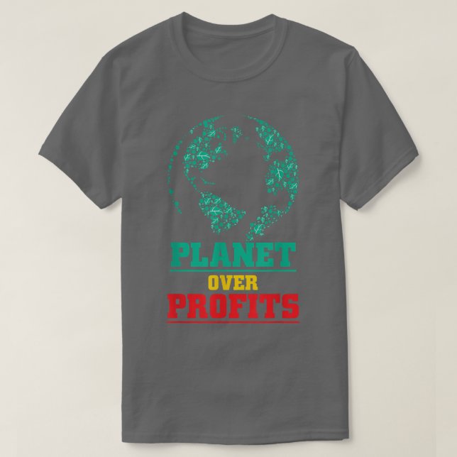 Global uppvärmningsmedvetenhet jorden över vinster t shirt (Design framsida)