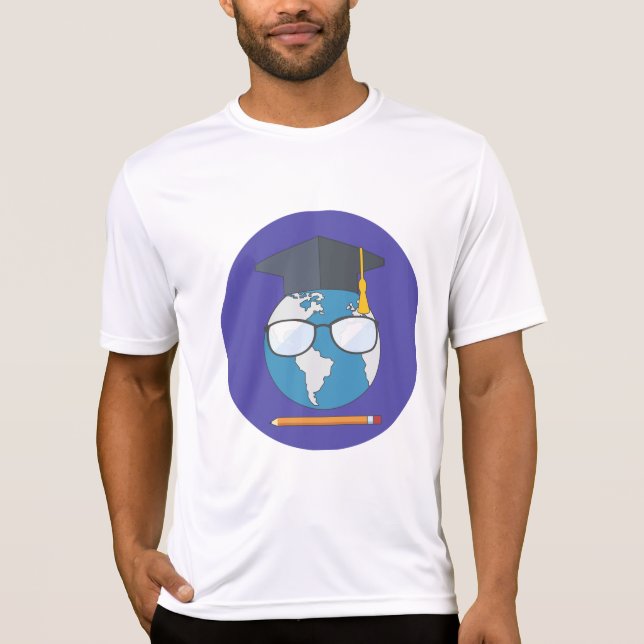 Global Utbildning Examen Hatt Jord Smart Planet T Shirt (Framsida)
